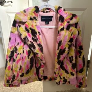 French connection fur jacket. Worn once. Like new!